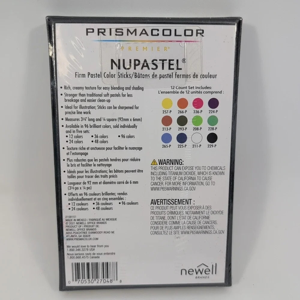 Prismacolor #27048 Premier NuPastel Firm 12 Count Pastel Color Sticks NEW SEALED - Picture 2 of 4
